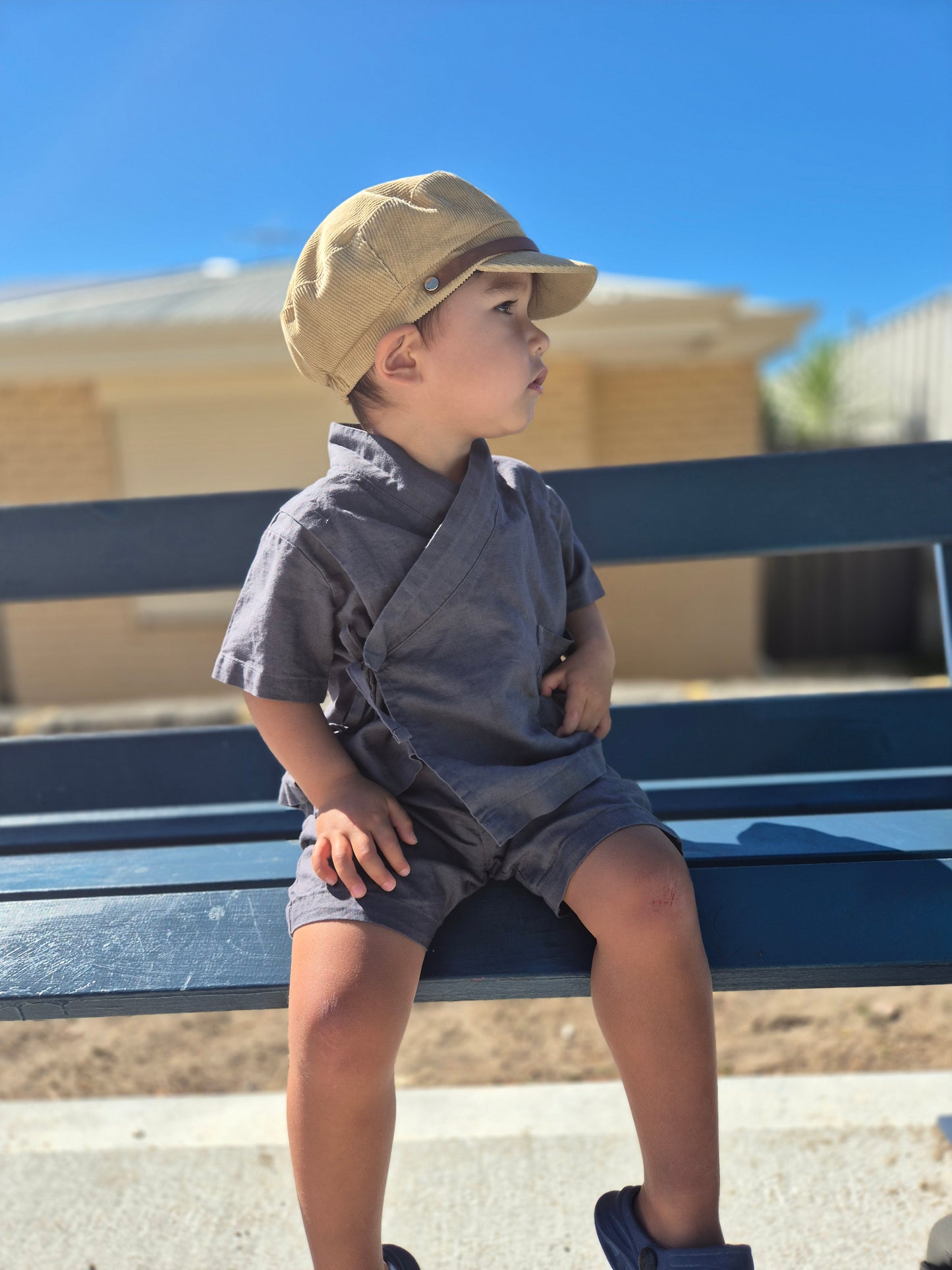 Organic Jinbei Set - Stormy Mauve (藍色)