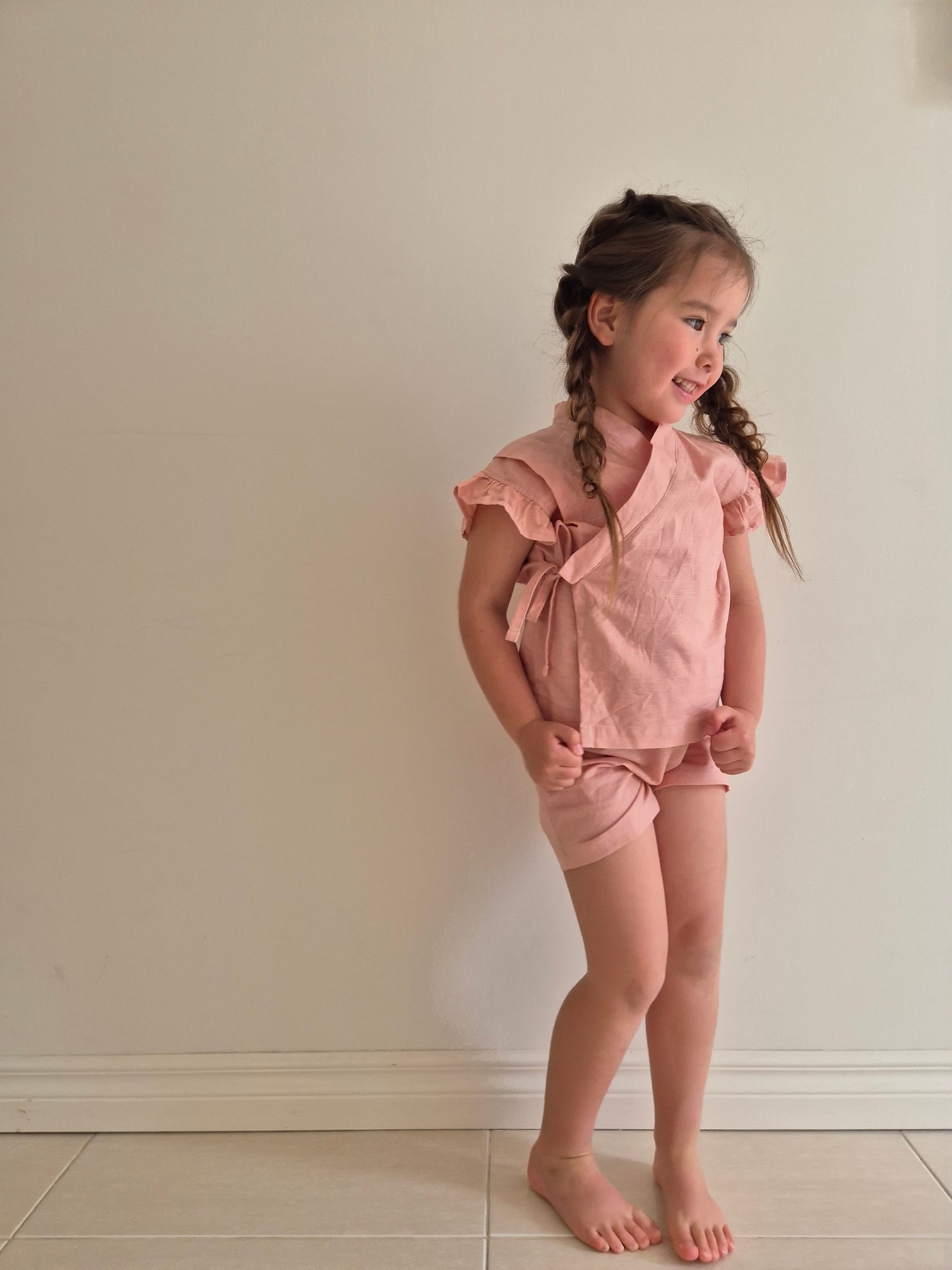 Organic Jinbei Set - Dusky Coral (桃珊瑚)