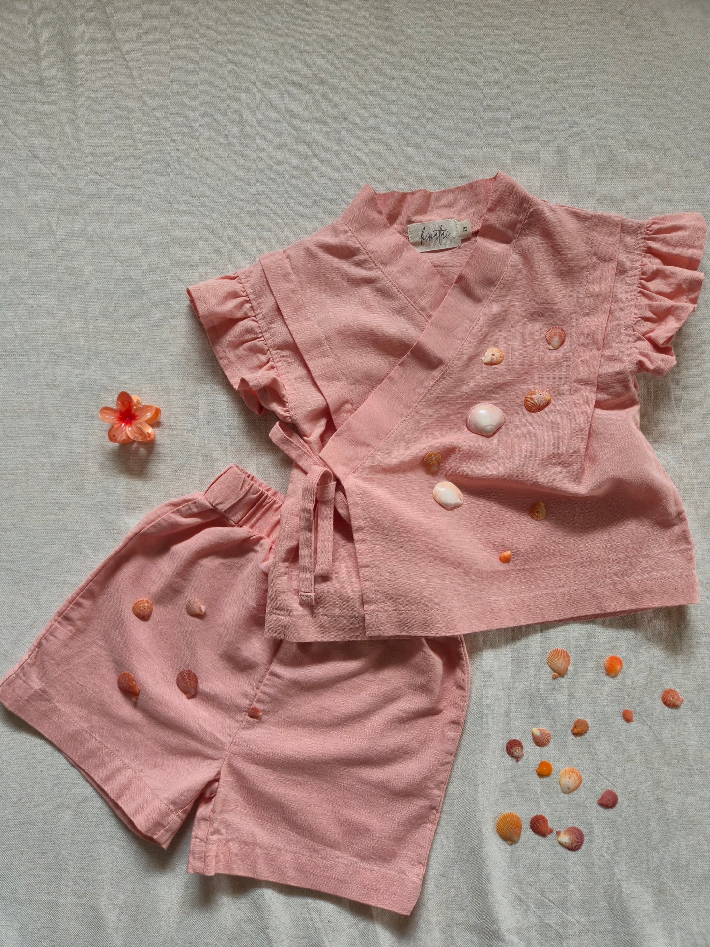 Organic Jinbei Set - Dusky Coral (桃珊瑚)