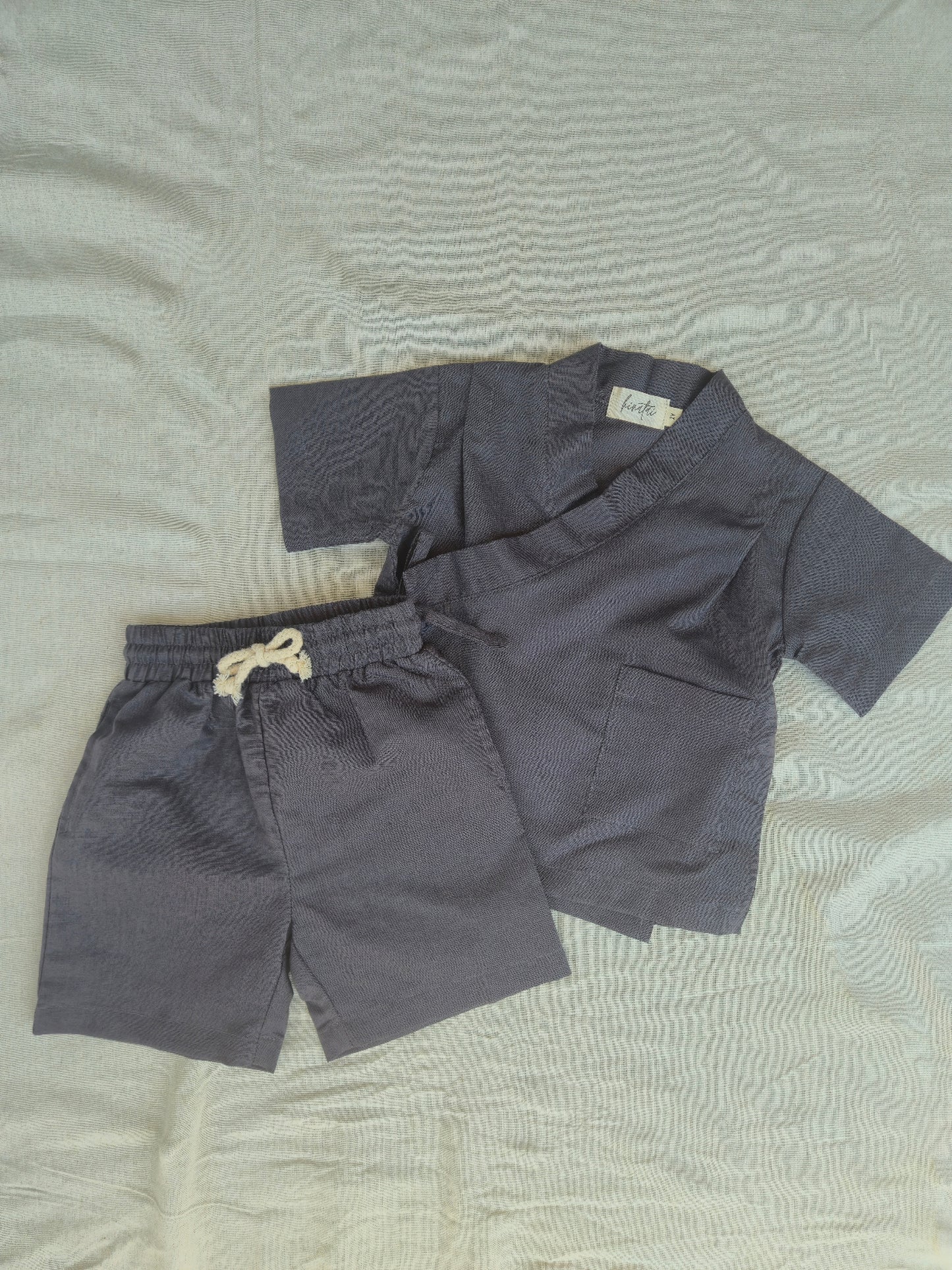 Organic Jinbei Set - Stormy Mauve (藍色)