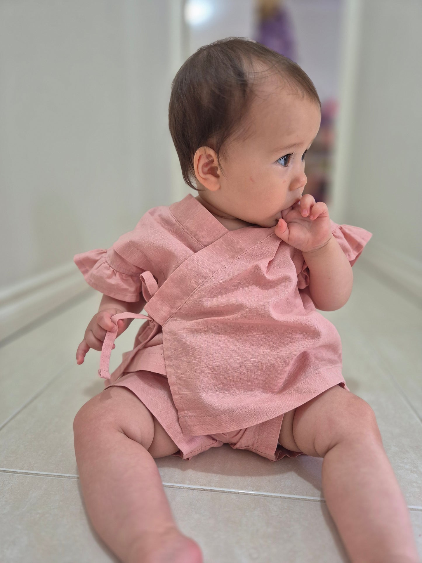 Organic Jinbei Set - Dusky Coral (桃珊瑚)