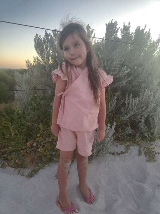 Organic Jinbei Set - Dusky Coral (桃珊瑚)