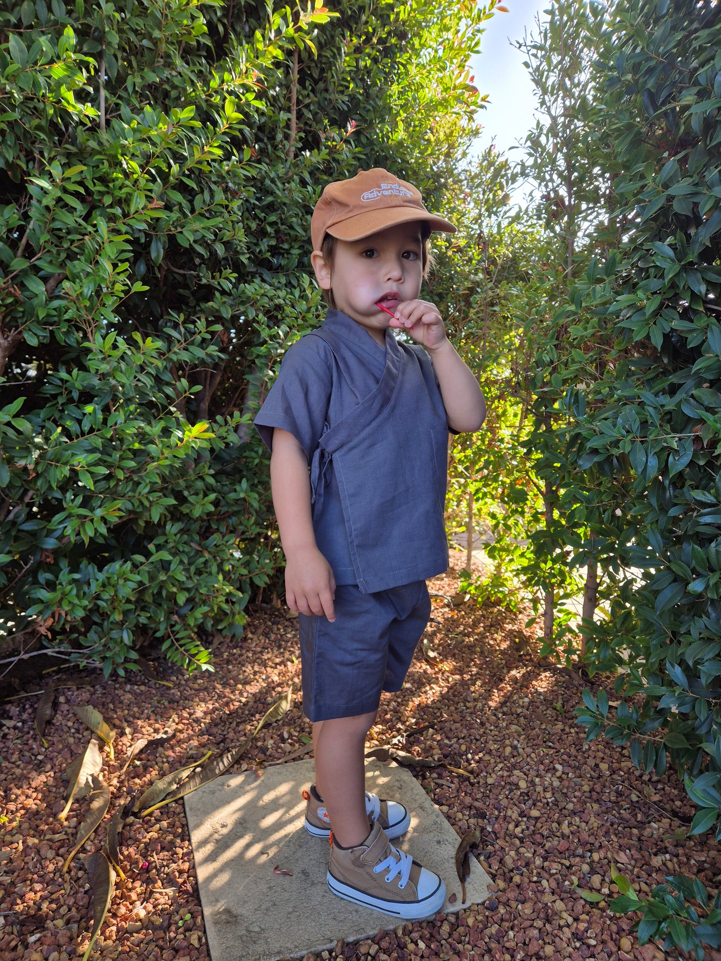 Organic Jinbei Set - Stormy Mauve (藍色)