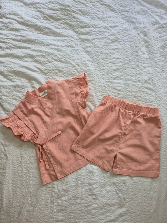 Organic Jinbei Set - Dusky Coral (桃珊瑚)