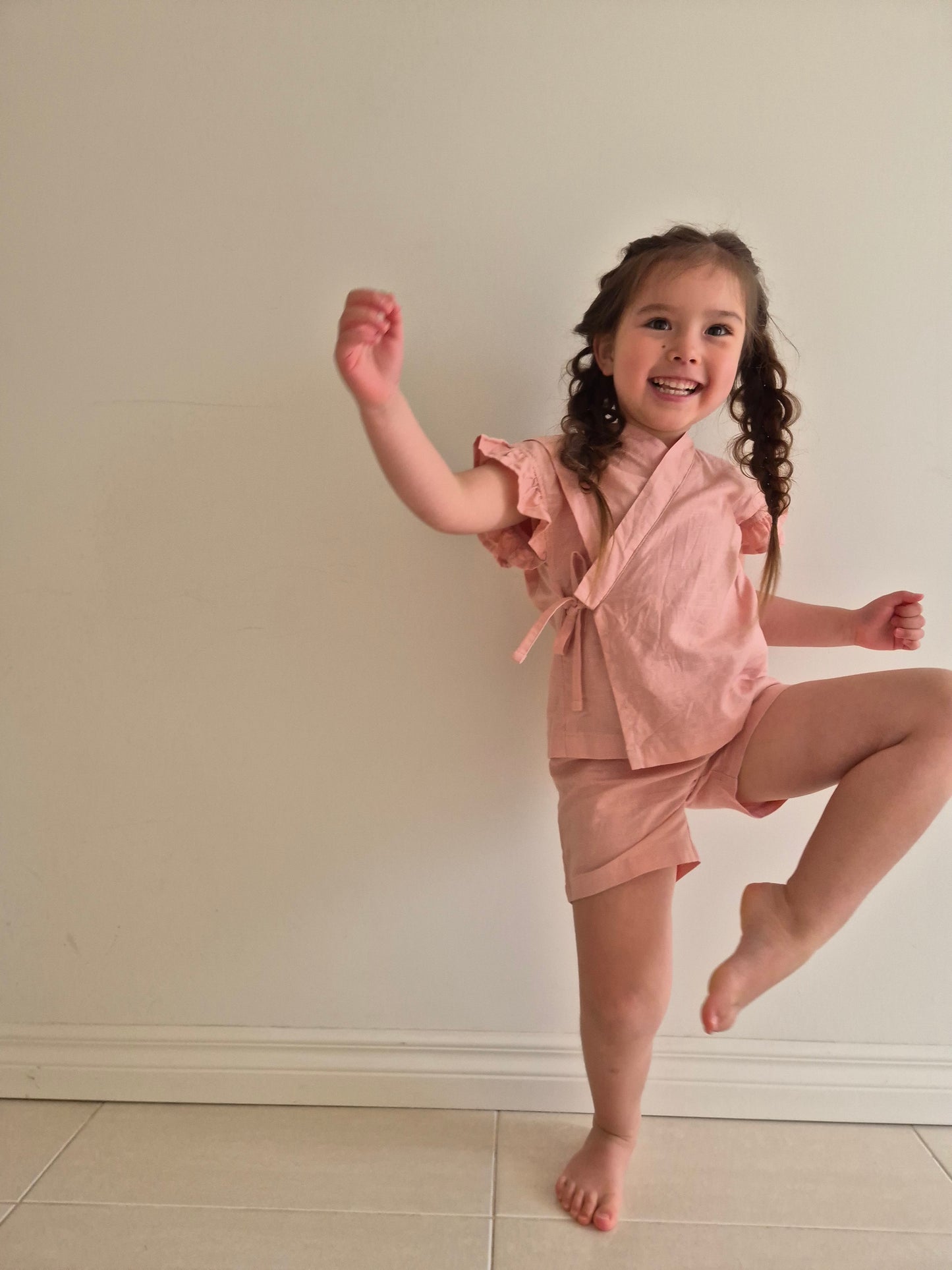 Organic Jinbei Set - Dusky Coral (桃珊瑚)